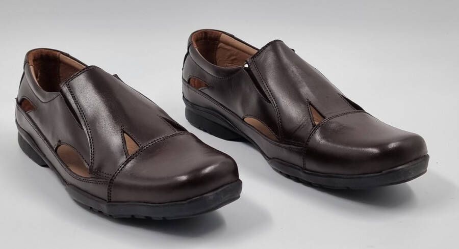 Hitman Schoenen LionStyle Heren Sandalen Instappers Echt Leer Bruin - Foto 2