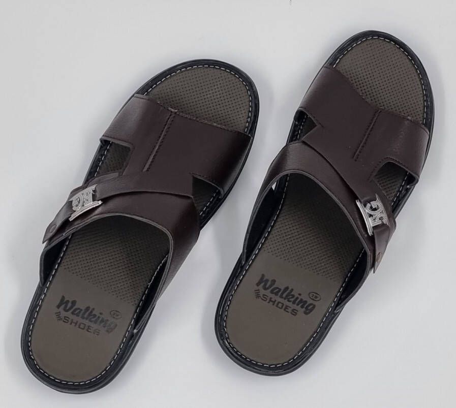 Hitman Schoenen Walking Slippers Heren Licht Gewicht Heren Slippers met een Zacht Voetbed Bruin