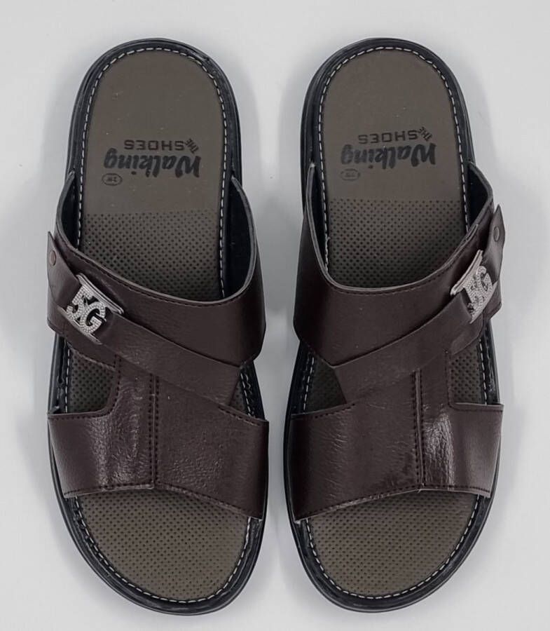 Hitman Schoenen Walking Slippers Heren Licht Gewicht Heren Slippers met een Zacht Voetbed Bruin