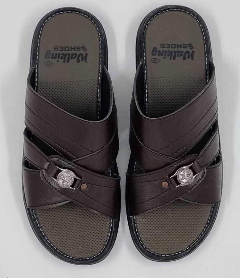 Hitman Schoenen Walking Slippers Heren Licht Gewicht Heren Slippers met een Zacht Voetbed Bruin