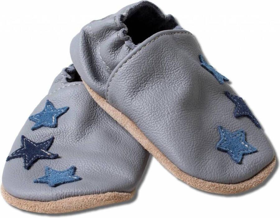 Hobea Babyslofjes grijs met blauwe sterren