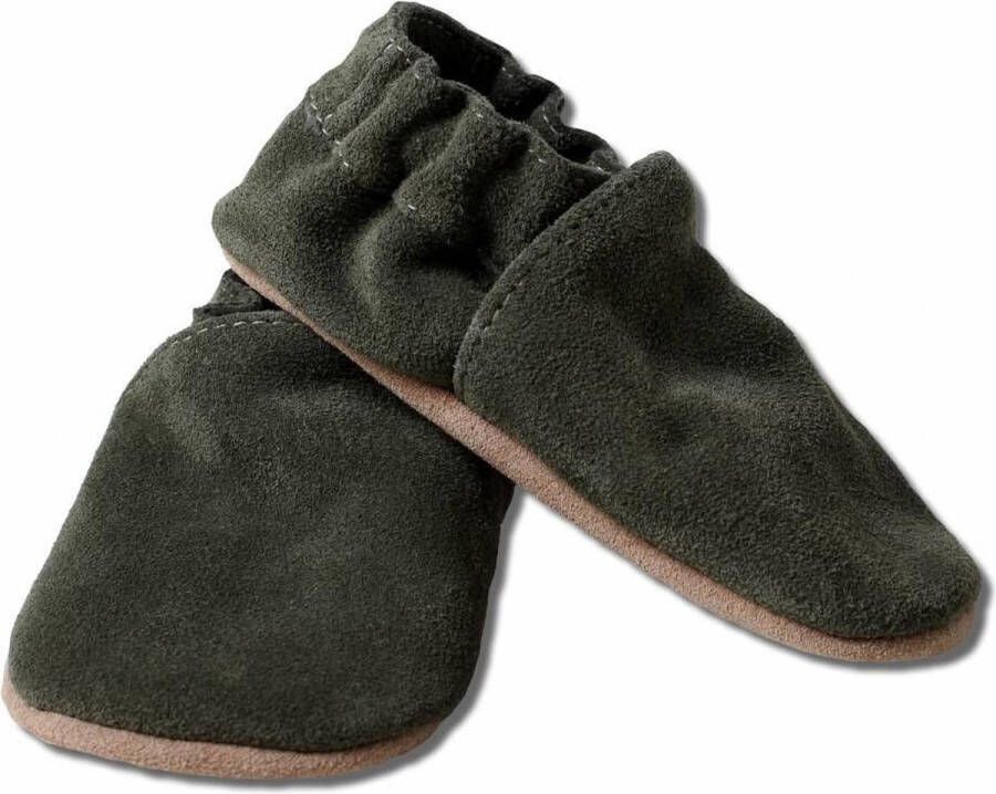 Hobea Babyslofjes olijfgroen suede