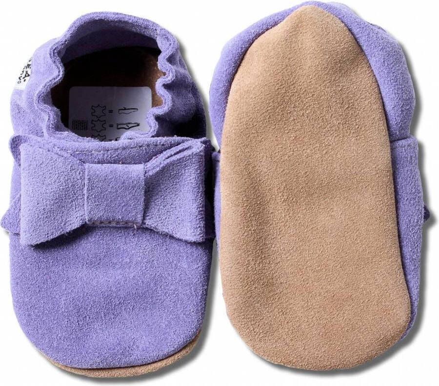 Hobea Babyslofjes paars suede met strik - Foto 2