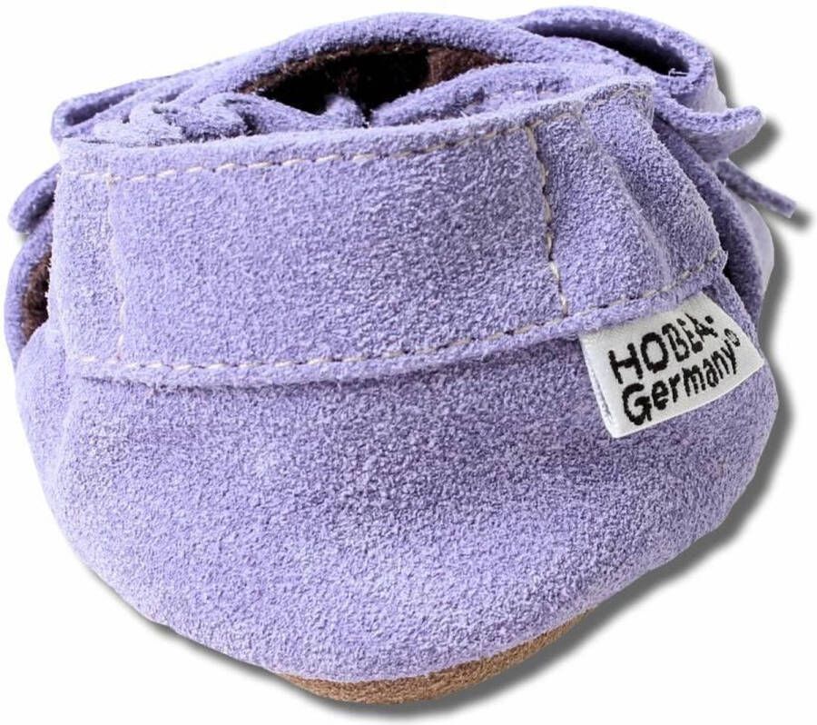 Hobea Babyslofjes paars suede met strik - Foto 4
