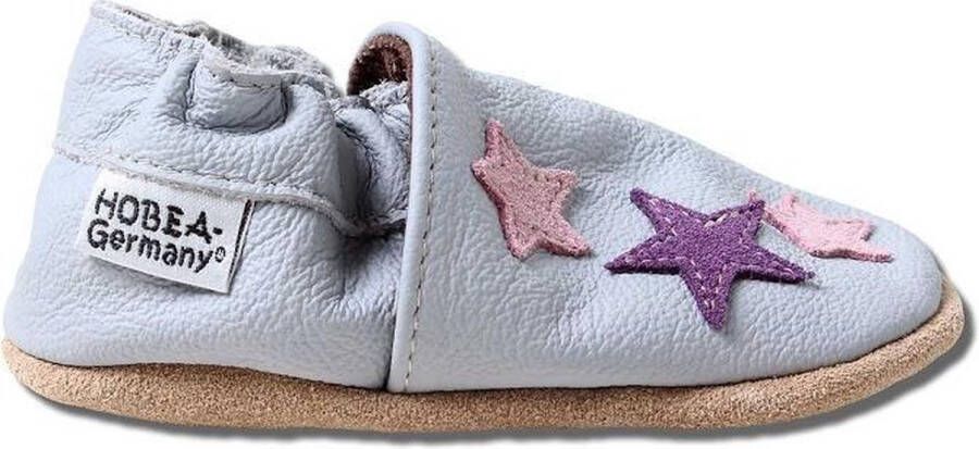 Hobea babyslofjes roze sterren grijs