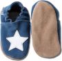Hobea Babyslofjes suede blauw met witte ster - Thumbnail 2