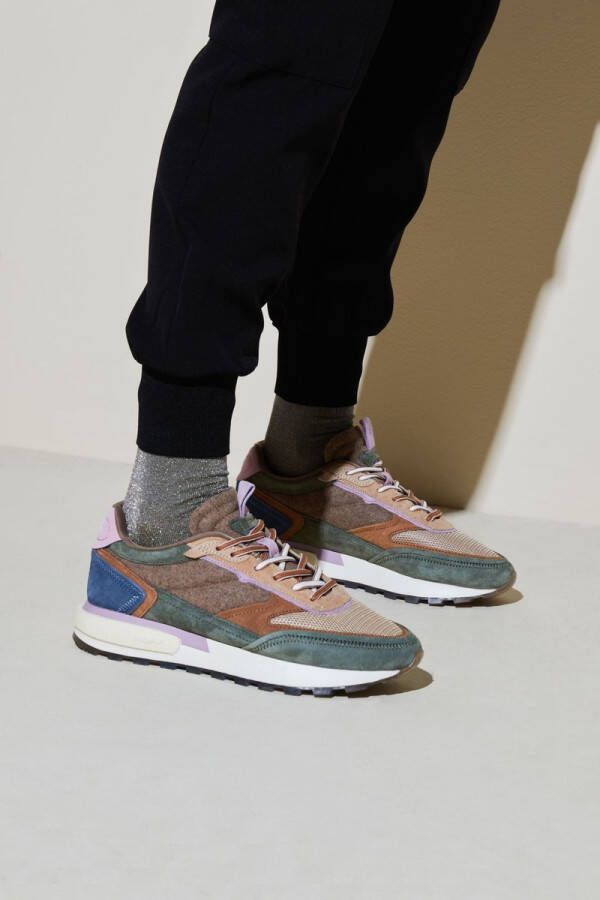 Hoff Sneakers Dames Lage sneakers Damesschoenen Suède Goa Groen combi