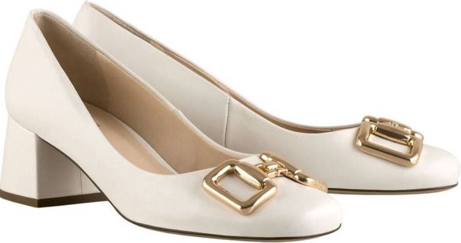 Högl Elegante Horsebit Pumps met Midi Blokhakken Wit Dames - Foto 2