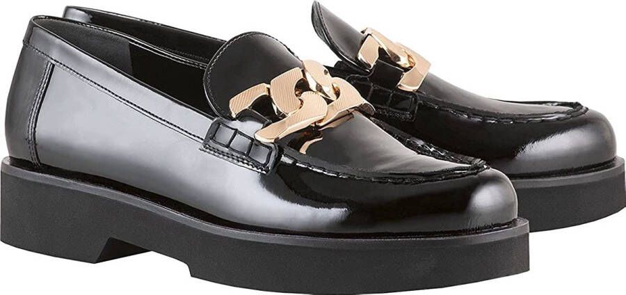 Högl Stacy Damesloafer met Geribbelde Zolen en Gouden Kettingaccent Black Dames - Foto 2