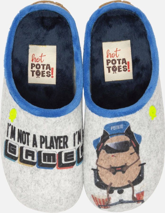 Hot Potatoes Sloffen Unisex Grijs Blauw