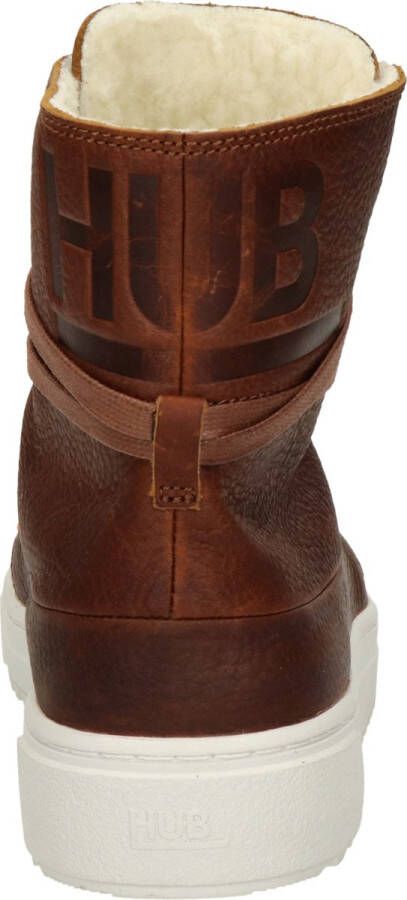 Hub Chess 3.0 Hoge sneakers Leren Sneaker Dames Cognac