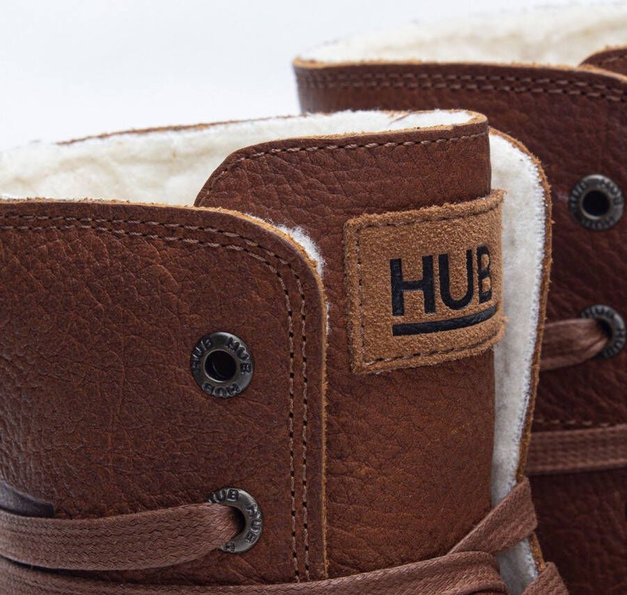 Hub Chess 3.0 Hoge sneakers Leren Sneaker Dames Cognac