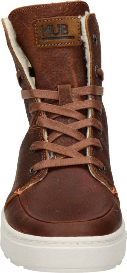 Hub Chess 3.0 Hoge sneakers Leren Sneaker Dames Cognac