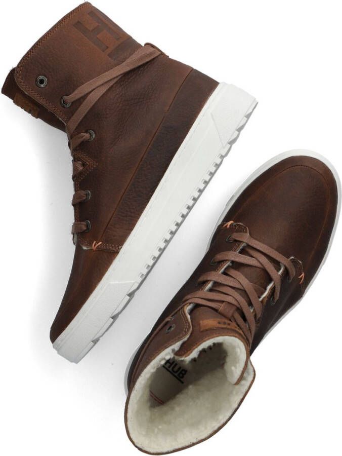 Hub Chess 3.0 Hoge sneakers Leren Sneaker Dames Cognac