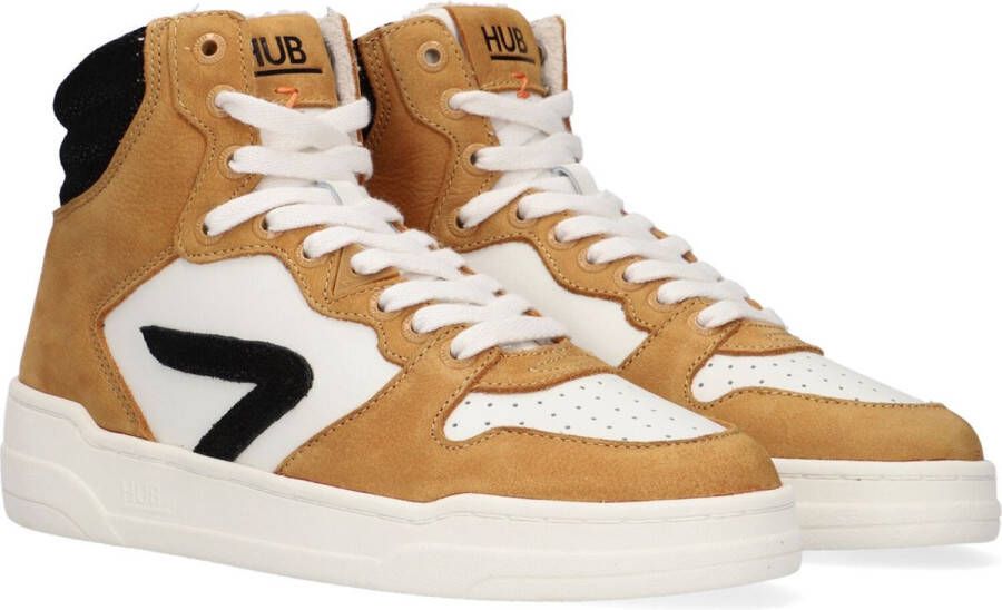 Hub Court-z High Hoge sneakers Leren Sneaker Dames Geel