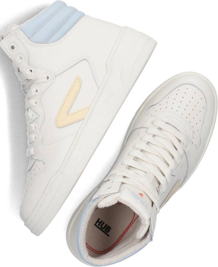Hub Court-z High Hoge sneakers Leren Sneaker Dames Wit - Foto 4