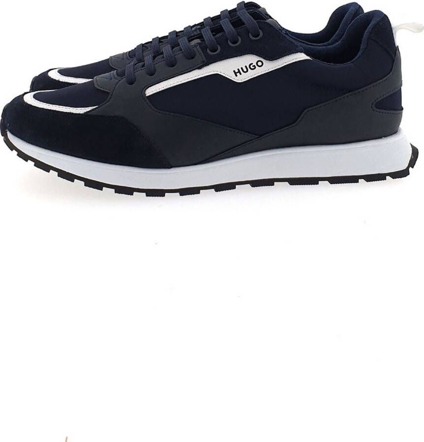 Hugo Boss Hugo Icelin Runn Lage sneakers Leren Sneaker Heren Blauw