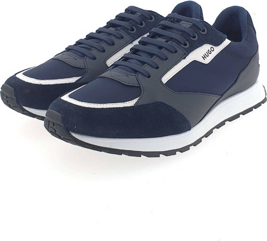 Hugo Boss Hugo Icelin Runn Lage sneakers Leren Sneaker Heren Blauw