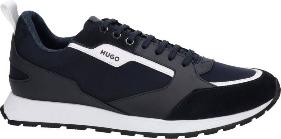 Hugo Boss Hugo Icelin Runn Lage sneakers Leren Sneaker Heren Blauw