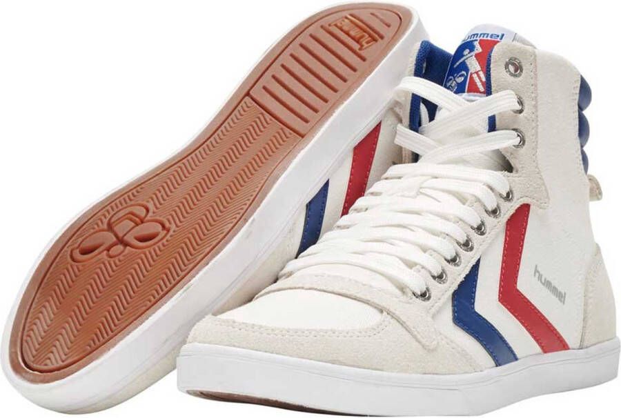 hummel Slimmer Stadil Hoge Sneakers White Blue Red Gum Heren