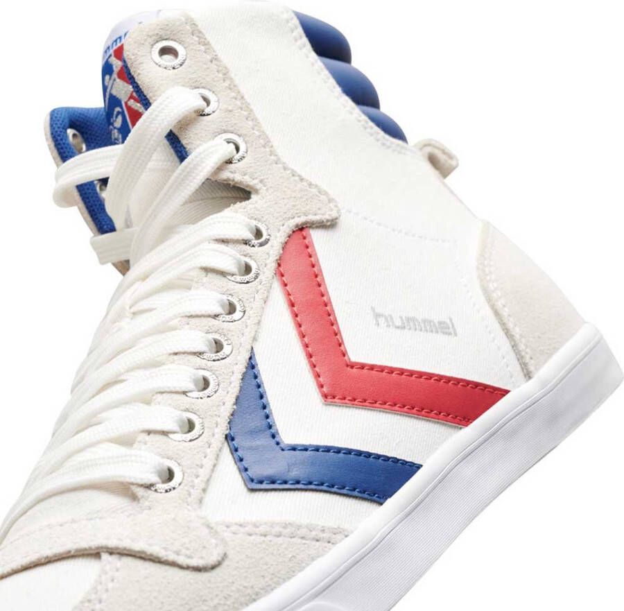 hummel Slimmer Stadil Hoge Sneakers White Blue Red Gum Heren