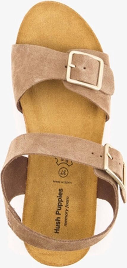 Hush Puppies Bio dames sandalen beige met sleehak Extra comfort Memory Foam