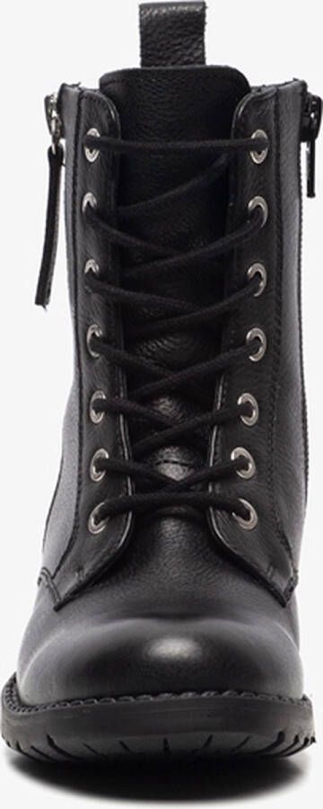 Hush Puppies leren meisjes veterboots Zwart