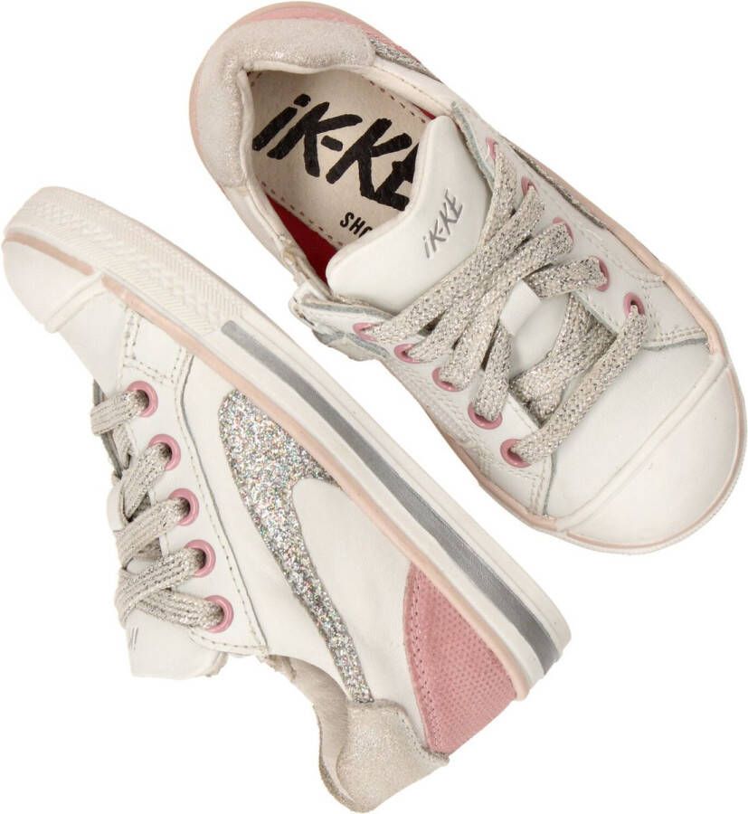 Ikke IK-KE Sneaker Meisjes Wit zilver roze - Foto 4