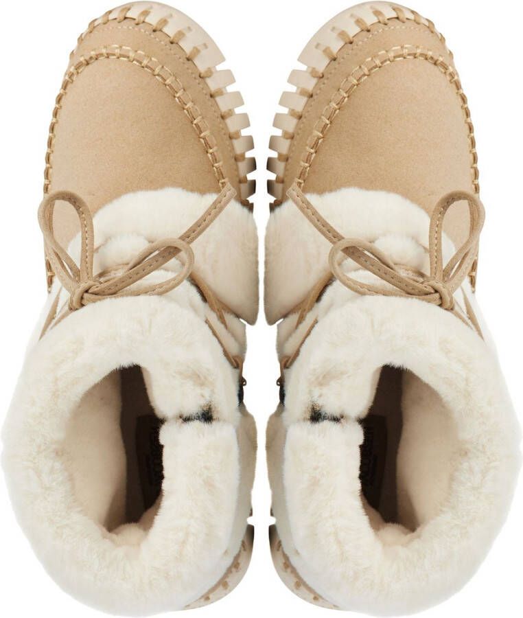 Ilse Jacobsen Enkellaarsjes Dames Laarzen Damesschoenen Suède Tulip 6072 Beige