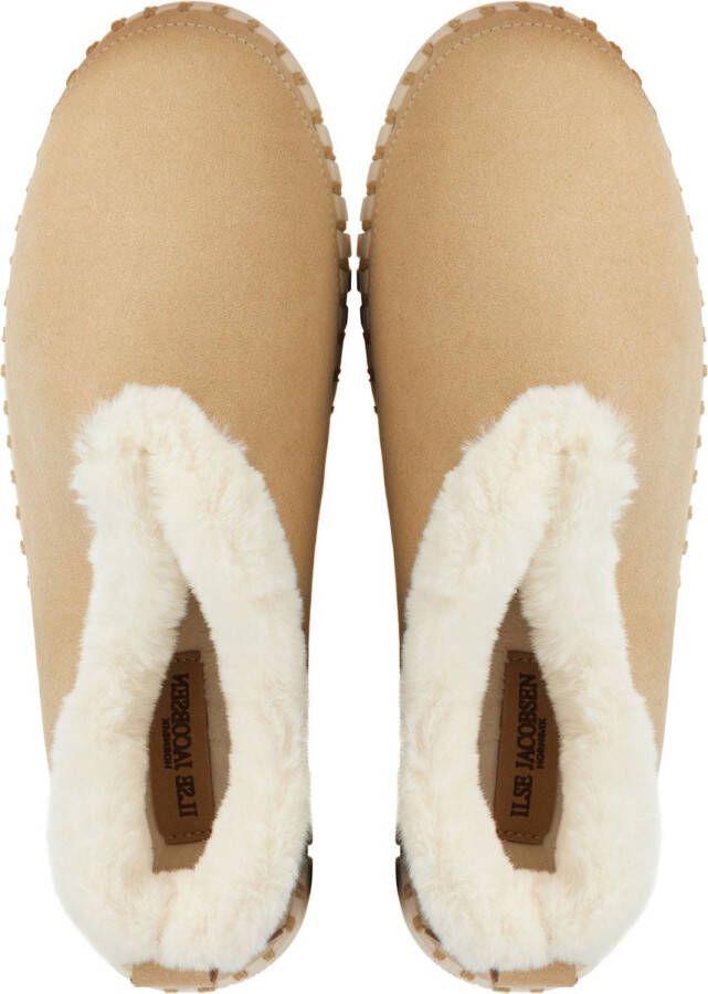 Ilse Jacobsen Pantoffels Dames Sloffen Instappers Suède Harde zool Dichte hiel Tulip 3050 Beige - Foto 10