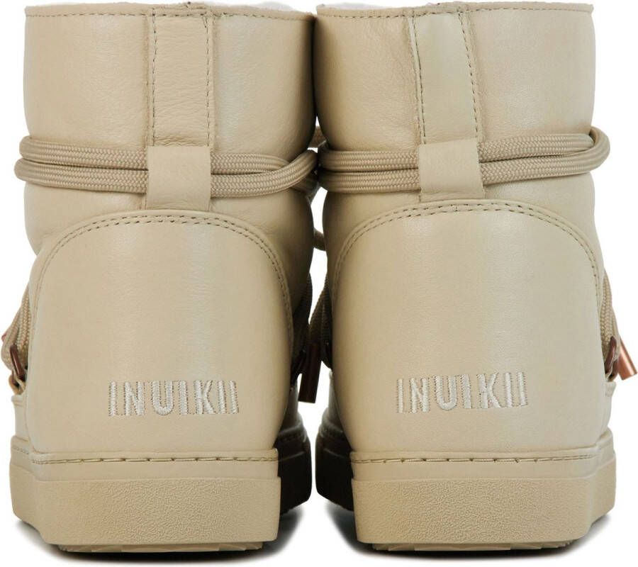 INUIKII Enkellaarsjes Dames Outdoor Snowboots Damesschoenen Leer Full Leather Beige