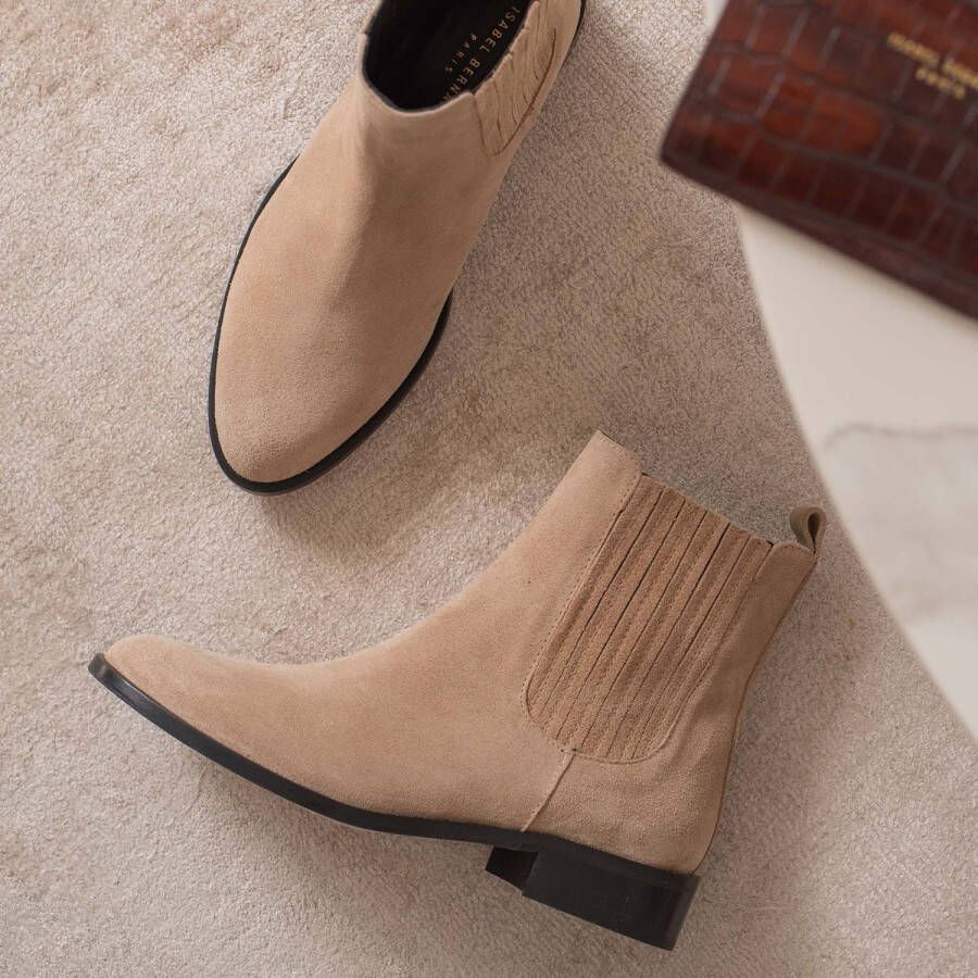 Isabel Bernard Vendôme Dames Chelsea Boots Leer;Suède Taupe