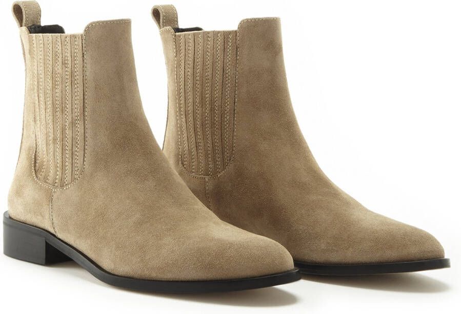 Isabel Bernard Vendôme Dames Chelsea Boots Leer;Suède Taupe