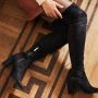 Isabel Bernard Boots & laarzen Vendôme Fem Suede Stretch Overknee Boots in zwart - Thumbnail 7