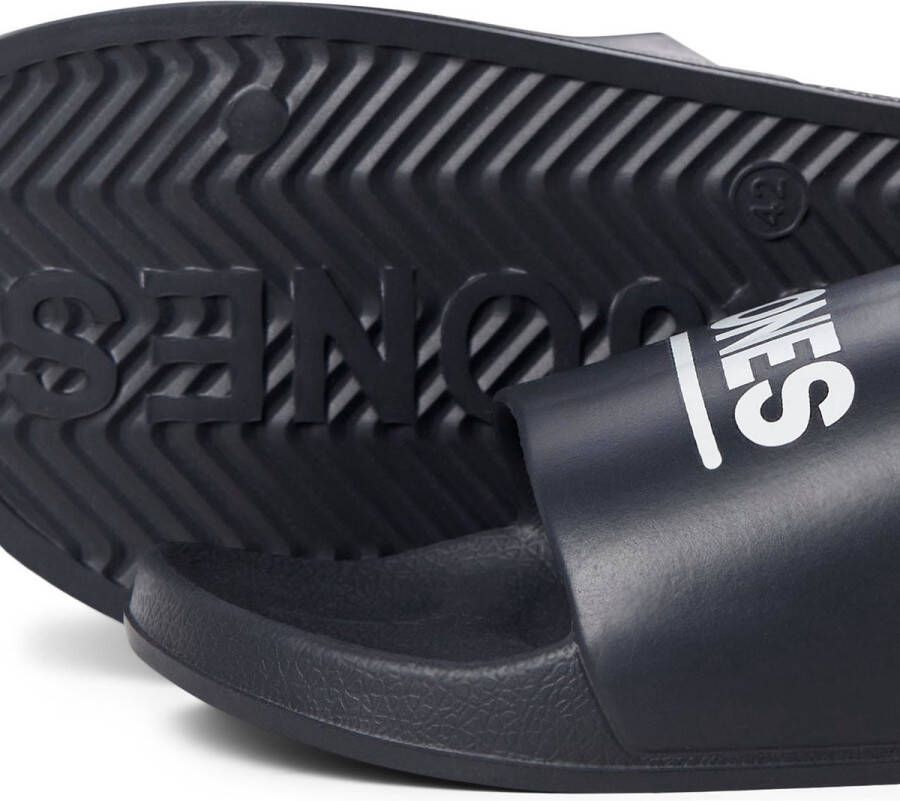 JACK & JONES JFWOLLIE SLIDER Logo Badslipper Antraciet
