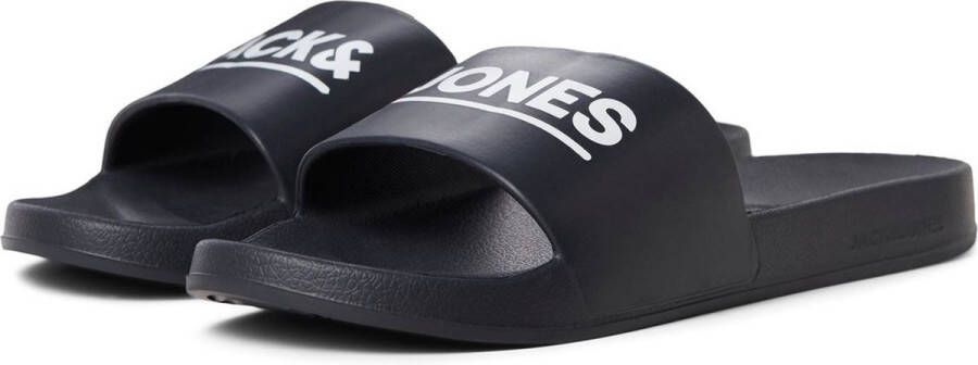 JACK & JONES JFWOLLIE SLIDER Logo Badslipper Antraciet
