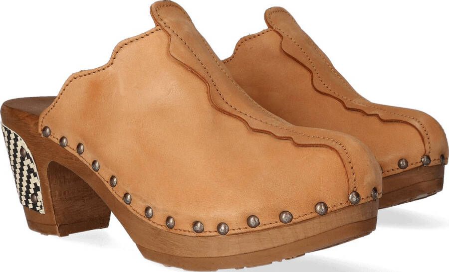 Jan Jansen Knock On Wood Dames Clogs Cuoio Bruin Nubuck JJ27.cuoio