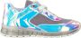 Jochie & Freaks 20500 Lage sneakers Leren Sneaker Meisjes Kids Zilver - Thumbnail 3