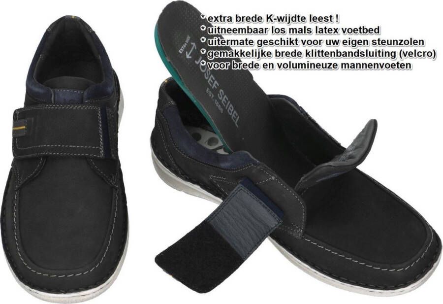 Josef Seibel -Heren blauw donker casual schoenen