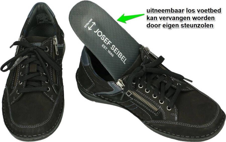 Josef Seibel -Heren zwart sneakers