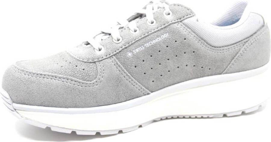 Joya DYNAMO CL. LIGHT GREY 970sne Lichtgrijze sneaker met super zachte schokdempende PU zolen wijdte H