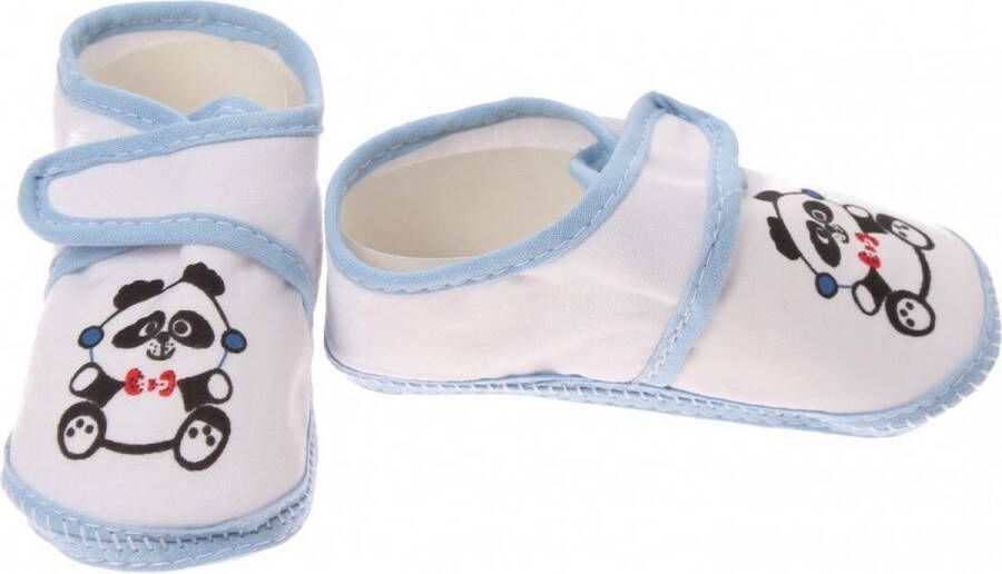 Junior joy Babyschoenen Newborn Junior Wit lichtblauw Met Panda