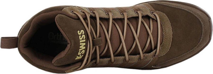 K-Swiss Vista Trainer Mid Herren Sneakers Sportschoenen Schoenen Leer Bruin 07145-210-M
