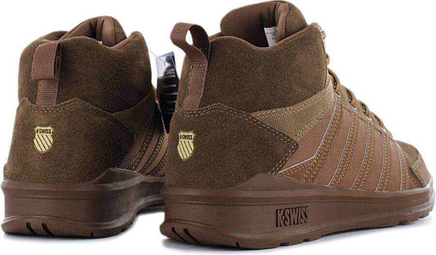 K-Swiss Vista Trainer Mid Herren Sneakers Sportschoenen Schoenen Leer Bruin 07145-210-M