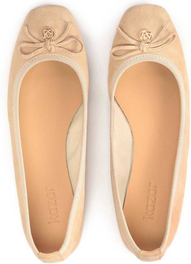 Kazar Beige ballerinas with square toes