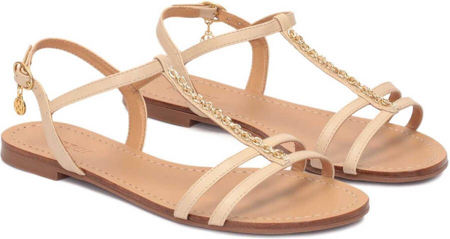 Kazar Beige leather ankle-strap ballerinas - Foto 2