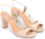 Kazar Beige leren sandalen met een metalen stopper Beige Dames - Thumbnail 3