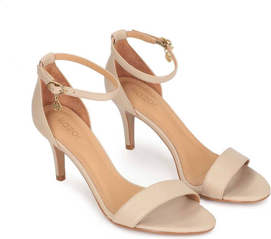 Kazar Beige leren sandalen met een lage stilettohak Beige Dames - Foto 5