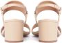 Kazar Beige leren sandalen op een brede hak - Thumbnail 5