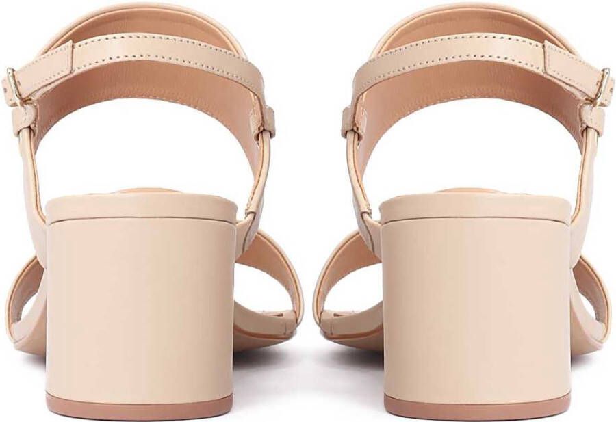 Kazar Beige leren sandalen op een brede hak - Foto 3